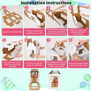 กล่องใส่<span class=keywords><strong>เค้ก</strong></span>แบบพกพากล่องกระดาษลูกฟูกสีขาวแบบ B630พร้อมหน้าต่างชั้นเบเกอรี่ทนทาน - Product Image 5