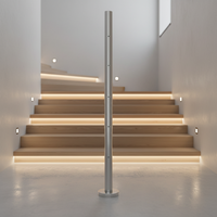Edelstahl-Bodenmontage-Handlaufpfosten mit vorgebohrten Löchern für Krankenhäuser, Treppen, Balkone, Villen, Innenhöfe, Einkaufszentren – Sicherheitsgeländer, 5 Jahre Garantie