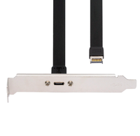 Cable plano USB 3.2 Gen2x2 de 20 Gbps, cable de extensión con conector de placa base Tipo-E de 20 pines a ranura PCI hembra Tipo-C, 10 Gbps