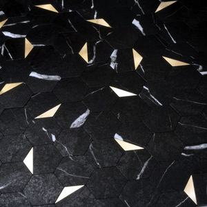 Beau Design Premium Qualité Personnalisé Décoratif <span class=keywords><strong>Vinyle</strong></span> et Métal Hexagone Or Noir Mosaïque Carreaux de Cuisine pour Mur Intérieur - Product Image 2