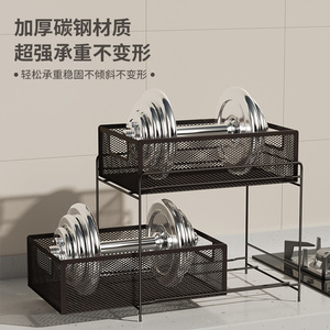 Ripai Kitchen Drawer Storage Rack 2 Tier Metal <b>Mesh</b> Pull Out <b>Basket</b> For Cabinet Spice Organizer Coffee Color - Product Image 2