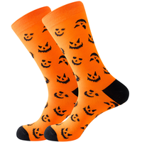 Chaussettes fantaisie de Noël unisexe pour adultes, motif jacquard squelette, chauve-souris, citrouille, extraterrestre, ET, momie, pour femmes et hommes, chaussettes d'Halloween effrayantes