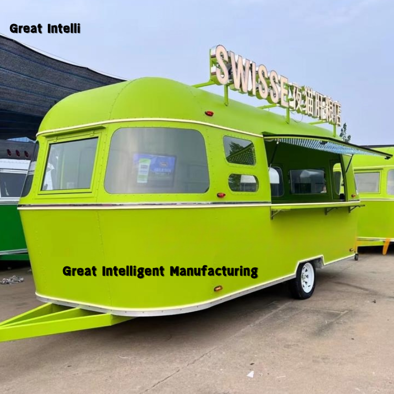 China Outdoor Mobile Food Trailer Street Food Cart with Coffee Kiosk Juice Van Fast Food Drink Kiosk for Snack BBQ