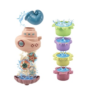 <span class=keywords><strong>Jouet</strong></span> de <span class=keywords><strong>bain</strong></span> en plastique pour enfants, conque et <span class=keywords><strong>sous</strong></span>-<span class=keywords><strong>marin</strong></span> rotatifs, gobelets empilables sur le thème de l'océan, jouets pour bébés de 5 à 7 ans - Product Image 3