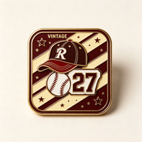 Épingles de revers en métal émaillé personnalisées pour équipes de baseball, badges promotionnels pour clubs sportifs, épingles de collection pour casquettes d'équipes de baseball