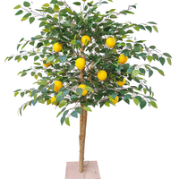 Vente chaude Citronnier Artificiel Intérieur Extérieur Supermarché Cour Restaurant Décoration Bonsaï À La Main Faux Arbre Fruitier
