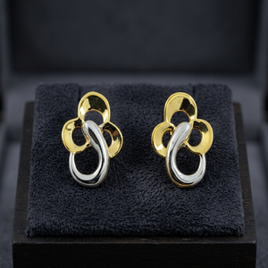 Boucles d'oreilles clous en or véritable 22 carats de qualité supérieure, finies à la main pour femmes, avec un style de piercing confortable et un traitement de surface brillant - Product Image 2