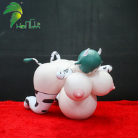 Vache gonflable personnalisée Hongyi Toy avec jouet en PVC sphérique