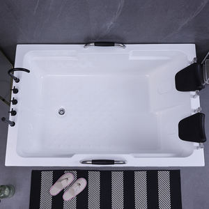 Luxus moderne einfache Einweichen Acryl Doppel badewanne freistehende rechteckige erwachsene weiße Badezimmer badewanne - Product Image 2