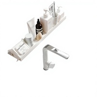 Étagère murale sans perçage pour gel douche, style japonais, pour salle de bain, organiseur de cosmétiques pour lavabo, en plastique ABS simple