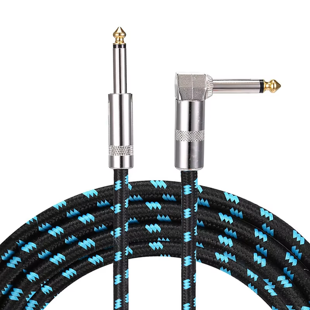 6.35mm Guitar Audio Cable 1/4-Inch TS Speaker Cable for Electric Guitars with Gold-Plated Connectors
