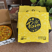 Caja de papel para pizza moderna con logotipo personalizado al por mayor caja de cartón corrugado para pizza para llevar con laminación mate