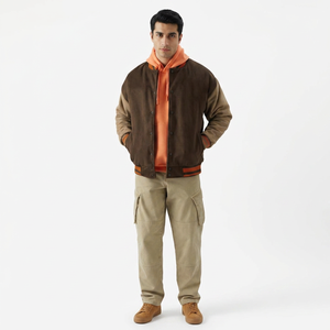 Chaqueta Varsity de Algodón para Hombre, Nuevo Estilo, Venta Caliente, Invierno, Transpirable, Lona Cómoda, Elegante, Cuello Alto, Personalizable, OEM - Product Image 1
