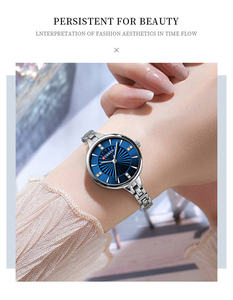 นาฬิกาข้อมือควอตซ์แฟชั่นสำหรับผู้หญิง OEM LOGO CURREN 9097 9097L ดีไซน์หรูหรา หน้าปัดทรงกลม สายสแตนเลสสตีล - Product Image 5