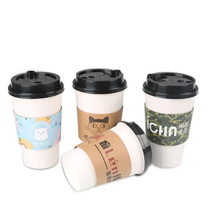 Bán Chạy Ống Bọc Cốc Nước Ống Bọc Cốc Cà Phê Giấy Theo Yêu Cầu Có Logo Cốc Giấy Cà Phê Có Nắp Và Ống Bọc Giấy - Product Image 5