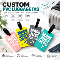 Étiquette de bagage personnalisée en PVC souple avec logo, étiquette de sac de voyage en PVC souple, étiquettes de bagage imprimées personnalisées pour valises, cadeaux d'entreprise