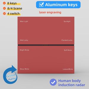 8 GANG Interrupteurs muraux Détection radar 4 GANG Scène 4 Gang Contrôle de la lumière Détection radar Ligne neutre 86 Box Kits et systèmes de maison intelligente - Product Image 3