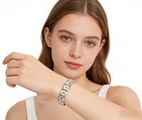 Bracelet modulaire italien tendance DIY, cadeau classique, personnalisable avec photo, bijoux commémoratifs pour couple, montre, bracelet amusant chat et ours
