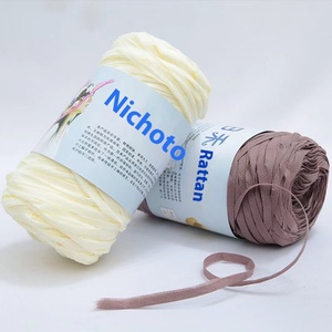 Rihe Summer Sunshade Hat DIY Material de tejer hecho a mano <span class=keywords><strong>tinte</strong></span> fabricante al por mayor hilo de ratán gancho de ganchillo hilo mezclado de lana - Product Image 2