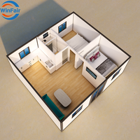 Maison mobile de luxe certifiée CE WinFair, 2 chambres, en forme de conteneur, pour bureau de jardin / studio de cour arrière