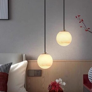 Minimalist Pendant <b>Light</b> Round E27 Led Gold Body Single Head For Bedroom Bar Counter - Product Image 1