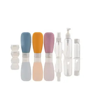 Leakproof Empty Travel Lotion Kit Bag Squeezable Silicone Travel Bottle Set