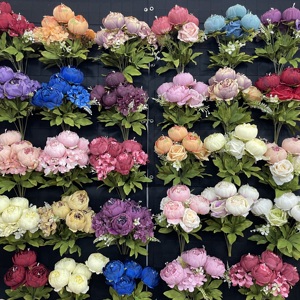 T53 vendita calda pacchetto di peonia artificiale Bouquet di fiori di seta fard colorato rosa matrimonio tavolo <span class=keywords><strong>centro</strong></span> pezzo decorazione della casa del partito - Product Image 1
