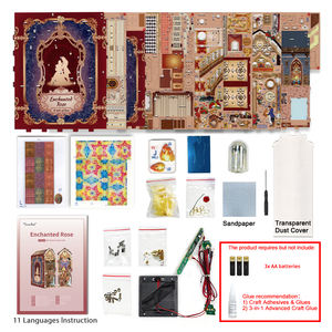 Tonecheer Nook Livre Rose Enchantée Baguette Magique Conte de Fées Capteur Clic pour Allumer Musique Jouant Maison de Poupée Exquise TQ147 - Product Image 6