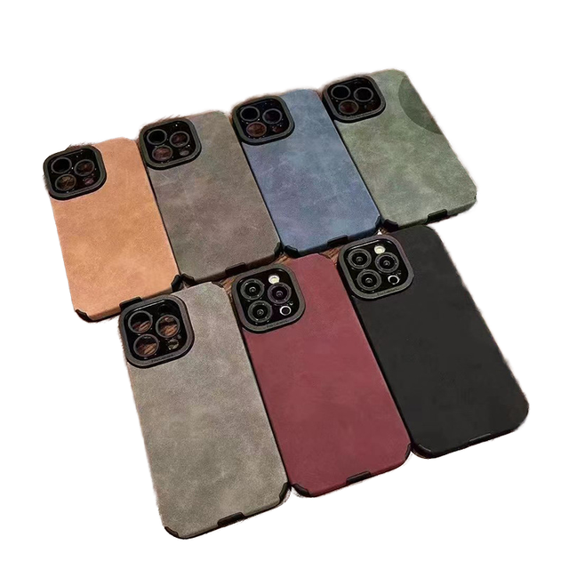 Luxury Matte Leather Case for iPhone 17 16 15 14 13 12 11ProMax Plus Full Camera Lens Protect Shockproof Bumper Soft Phone Cover