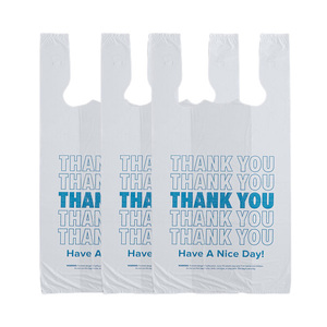 Bolsa de compras de camiseta de supermercado de plástico biodegradable con logotipo personalizado - Product Image 1