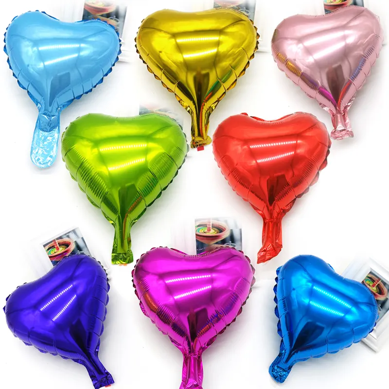 Balão de hélio em forma de coração, decoração de festa de aniversário de casamento, multicolor, 10 polegadas