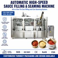 Machine Automatique Haute Vitesse Remplissage et Sertissage de Sauce Boîte de Conserve Sertisseuse Usine