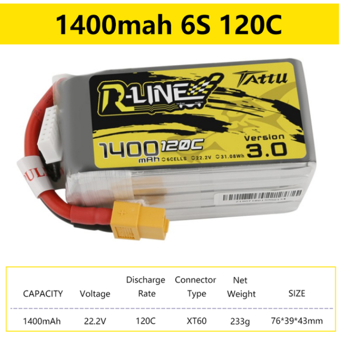 1400mAh 120C 6S