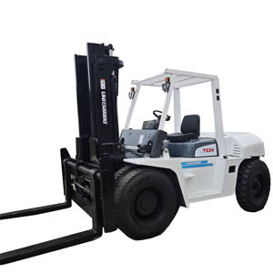 Used TCM FD80 Diesel Forklift Truck Hydraulic <b>Side</b> Shifter Two Stage Mast 5-10Ton CE Certified Isuzu Engine Solid Tires Seated - Product Image 1