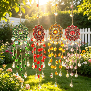 Drop-shipping Boho Mandala Flower & Crystal <b>Wind</b> <b>Chime</b> Home Garden Balcony Decor Catcher - Product Image 1