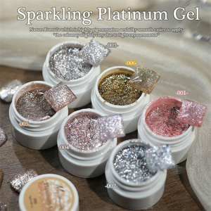 Pegamento para esmalte de uñas de platino de alta densidad con lámpara UV Fuente LED Efecto intermitente dorado y plateado Puede dibujar pintura de línea - Product Image 6
