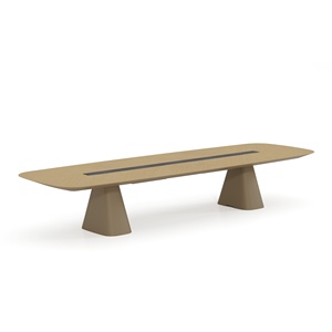 Mesa de <span class=keywords><strong>Conferencia</strong></span> Moderna y Ecológica de Madera con Gestión de Cables y Vetas Rectas para Salas de <span class=keywords><strong>Conferencia</strong></span> - Product Image 1