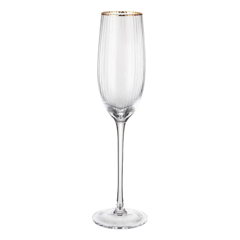 Vente en gros de verres à vin rouge en cristal sans plomb de luxe personnalisé populaire avec bordure en or gobelet verres à champagne avec pied