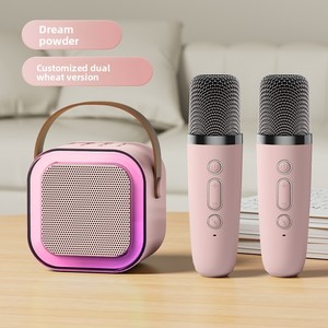 Système de karaoké portable en plastique avec 2 micros sans fil, alimenté par piles, cadeaux pour enfants - Product Image 2