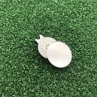 Vente en gros en vrac prêt à expédier plusieurs couleurs impression UV logo personnalisé pièce de monnaie accessoires de golf marqueur de balle de golf en métal
