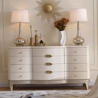 Commode à tiroirs de style américain JINS, en bois massif, buffet de salon, meuble moderne de luxe en chêne blanc