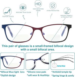 Gafas de Lectura Metálicas Cuadradas para Hombre y Mujer al por Mayor, Se Aceptan Colores y Marcas Personalizadas, Gafas con Bloqueo de Luz Azul - Product Image 3