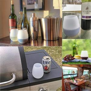 カスタム食品グレードの卵形シリコンワイングラス折りたたみ式ウォーターティーカップ壊れないビールウイスキーグラスドリンクウェアシリコンカップ - Product Image 6