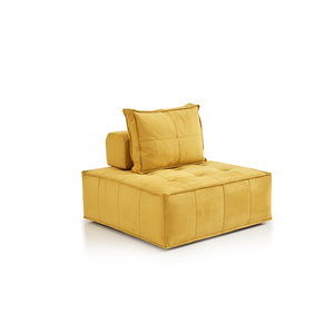 Sofá Seccional Moderno de <span class=keywords><strong>Una</strong></span> <span class=keywords><strong>Plaza</strong></span> con Acabado en Cuero, Forma Rectangular, Madera para Sala de Estar, Hoteles, Villas - Product Image 2