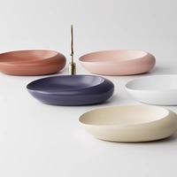 Walech Modernes Design Matt Farbe Porzellan Lavabo Waschbecken Handwäsche Tischplatte Kunst Schwarz Badezimmer Waschbecken Keramik Arbeits platte