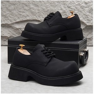 Zapatos Casuales de Hombre Negros con Suela Gruesa, Parte Superior de Cuero Genuino, que Aumentan la Altura, para Todas las Temporadas, Tendencia de Moda para Exteriores - Product Image 5