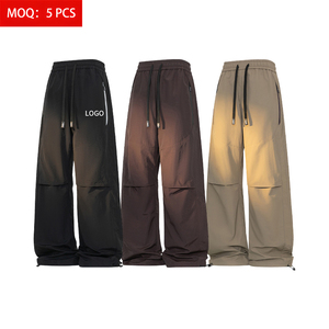 High-quality <strong>Men's</strong> <strong>Trousers</strong> with <strong>Drawstring</strong> Mid-waist, Straight Leg, Tapered Cuffs, Two-way Fit, Plus Size, Custom Logo. - Product Image 1