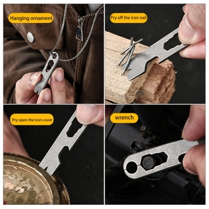 PioneerEDC Mini TC4 Barre à levier en titane, ouvre-bouteille portable, tournevis, résistant à la corrosion, garantie de 3 ans, camping, randonnée QG045 - Product Image 4