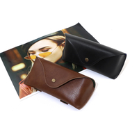 Étuis à lunettes de luxe personnalisés en cuir PU semi-rigide, style simple, portables, pour lunettes de soleil, avec logo personnalisé