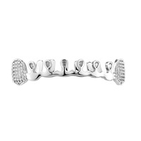 Vente en gros de bijoux dentaires Hip Hop en zircon en forme de larme de diamant rose, vente chaude de Noël